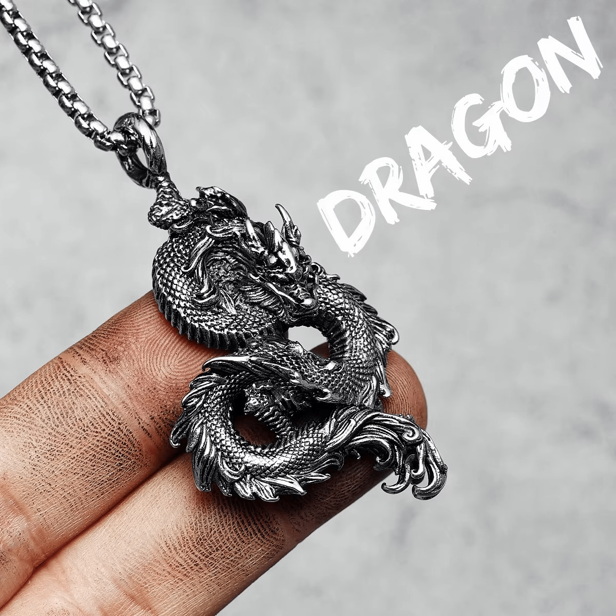 Flying Dragon 316L Stainless Steel Pendant Necklace