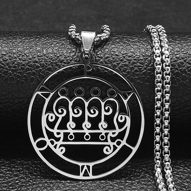 Paimon Sigil Laser Engraved Stainless Steel Necklace