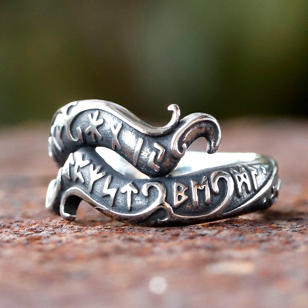 316L Stainless Steel Viking Rune Dragon Ring