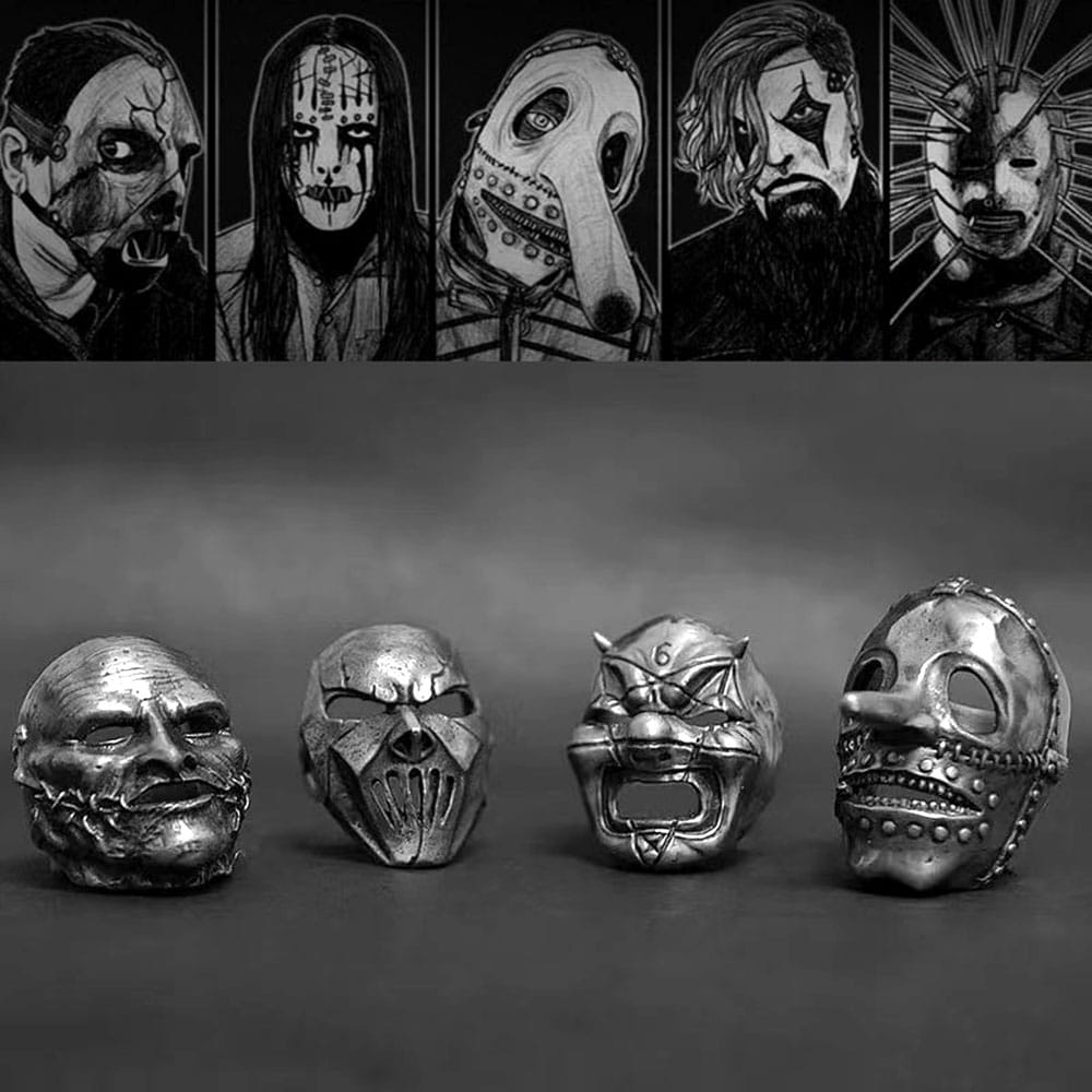 Men's Gothic Mask 316L Stainless Steel Ring