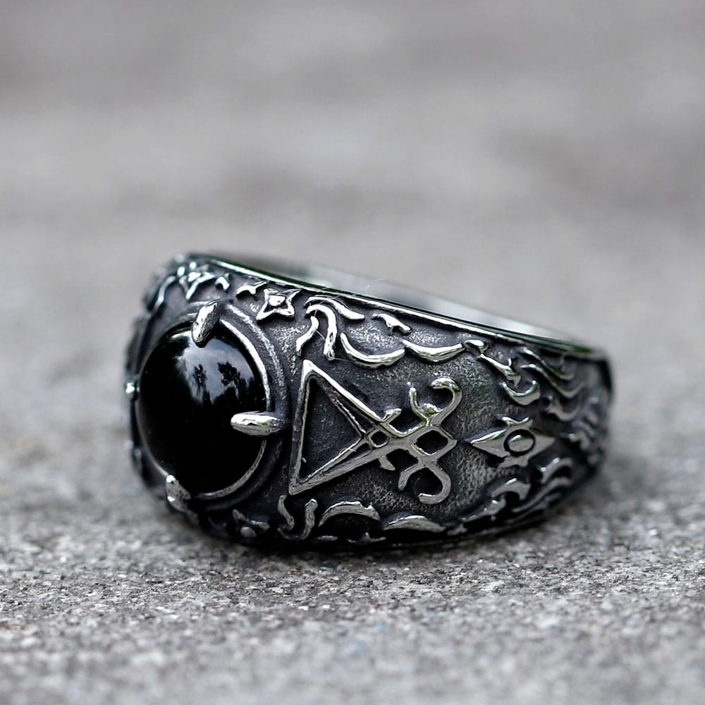 Men's Gothic Pentagram 316L Stainless Steel Ring