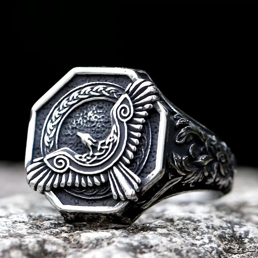 Norse Mythology Flying Eagle 316L Stainless Steel Ring