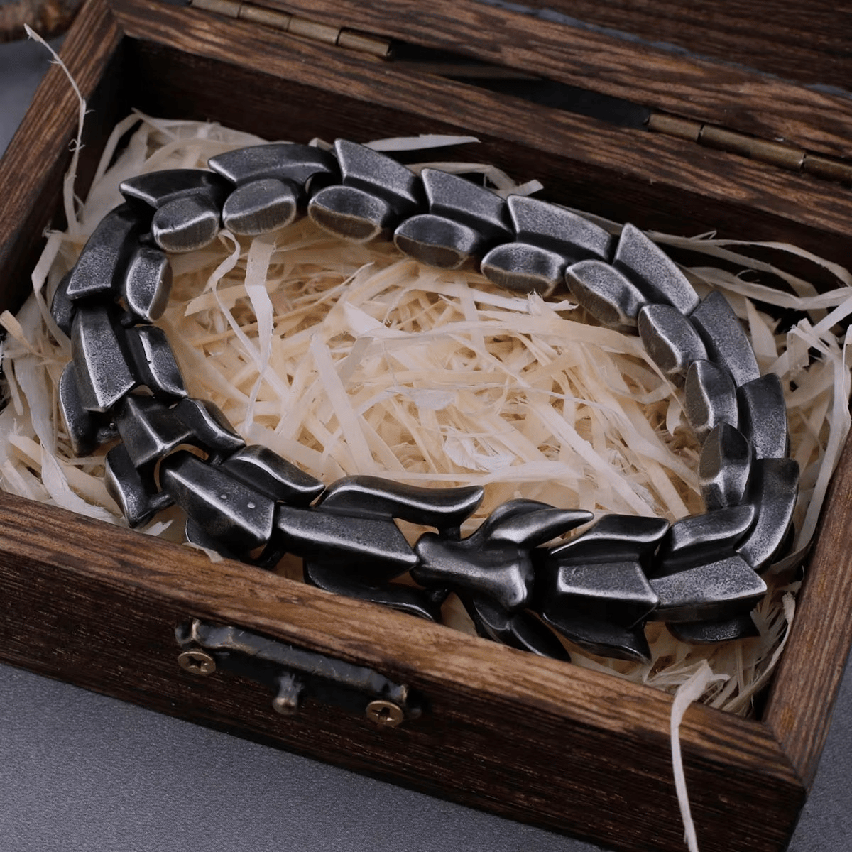 Viking Dragon Scale Stainless Steel Link Bracelet