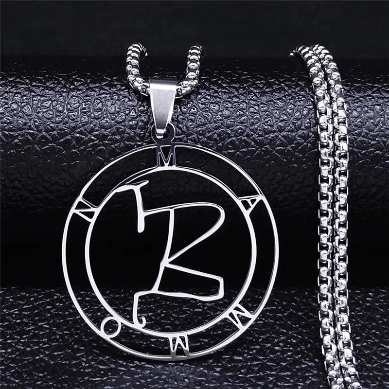 Mammon Sigil Stainless Steel Round Pendant Necklace