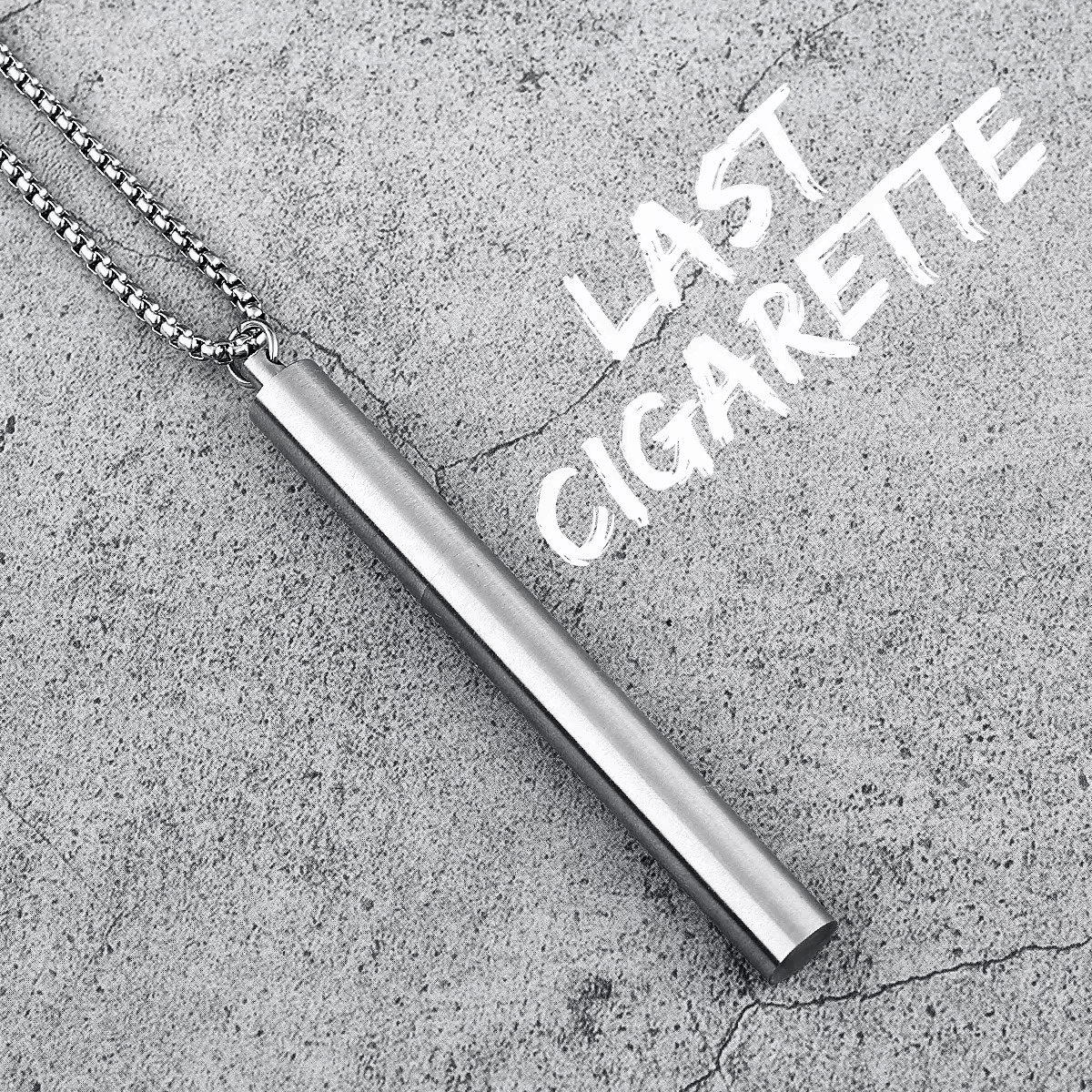 Stainless Steel Cigarette Holder Pendant Necklace