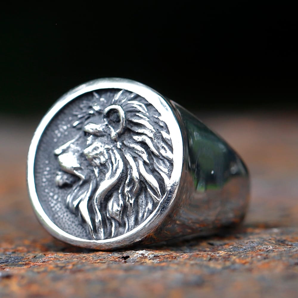 Gothic Lion Head Ring in 316L Stainless Steel