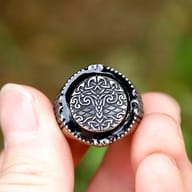 Side profile showcasing the durable construction and texture of the Viking ring