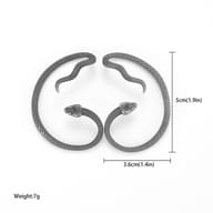 Complete set of left and right gothic snake ear wraps on a dark textured background