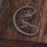 Stainless steel snake ear cuff worn around outer ear cartilage