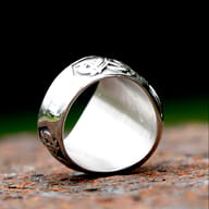 Another angle of the durable 316L stainless steel Viking ring, emphasizing its robust design.