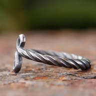 Other full side view of the rustic Viking Troll Cross ring.