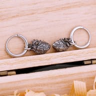 Front view of vintage style anatomical heart hoop earrings for men and women