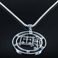 Stainless steel Orobas Sigil pendant with a sturdy chain attachment