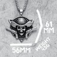 Side profile of the durable 316L stainless steel skull pendant