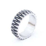 Close-up of the smooth inner band of the 316L stainless steel gear ring.