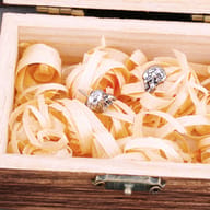 Back view of skull stud earring showing the stainless steel post