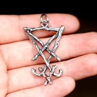 Lucifer sigil pendant paired with stainless steel chain option B