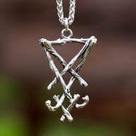 Lucifer sigil pendant paired with stainless steel chain option A