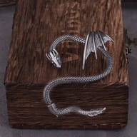 Side angle showing the serpentine curve and scale detail of the dragon ear wrap