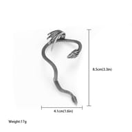 Top view of the full dragon silhouette and wrap-around tail in 316L stainless steel