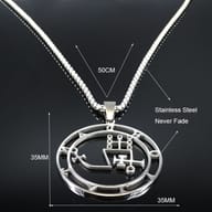 Angular view of the polished Dantalion Seal sigil pendant, highlighting its intricate design
