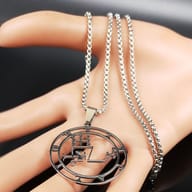 Detailed view of the Dantalion Seal of Solomon Sigil etched into the stainless steel pendant