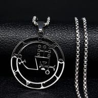 Side-by-side view of the Dantalion Seal pendant and the matching stainless steel chain