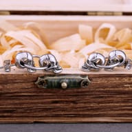 Back view of gothic skull stud earrings showing secure post backings
