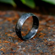 Interior and profile view of the stainless steel rune band