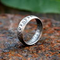 Viking stainless steel rune ring shown from above