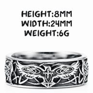Side profile of the durable 316L stainless steel men's ring, displaying its comfortable band width.