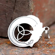 Back view of the solid 316L stainless steel dragon amulet pendant