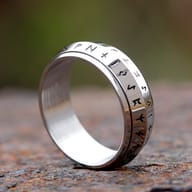 Smooth polished interior band of the 316L stainless steel rune ring