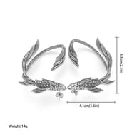Back and front view of the pair of gothic stainless steel fish ear wraps