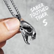 Detail of the skull pendant's texture and shading, highlighting the realistic bone-like features.