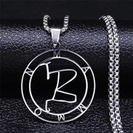 Detailed view of the Mammon sigil pendant with its robust 316L stainless steel box chain.