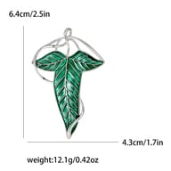 Reverse angle of the elven leaf brooch showing the secure pin back clasp