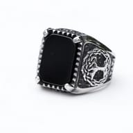 Top-down view of the Viking Yggdrasil ring, displaying its full rectangular shape and intricate details.