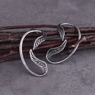 Detailed shot of the tapered feather tips and polished steel surface