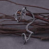 Set of left and right stainless steel gothic dragon ear wrap jewelry