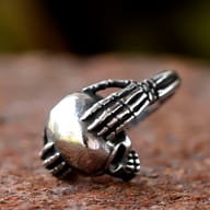 Detailed view of the ring's shank, emphasizing the smooth, polished 316L stainless steel.